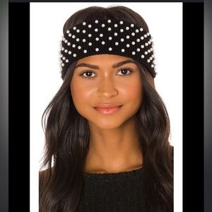 Lele Sadoughi black pearl knit headband
